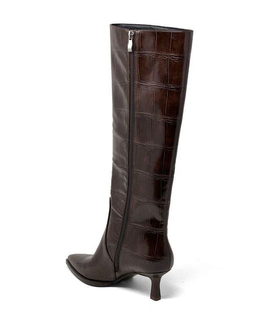 Shu Shop Brown Vanessa Pointed Toe Knee High Kitten Boot