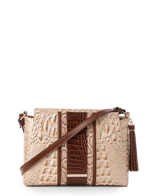 Brahmin Natural Hillary Embossed Leather Crossbody Bag