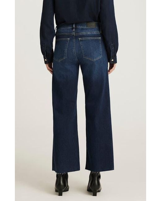Mavi Blue Paloma Raw Hem Wide Leg Jeans