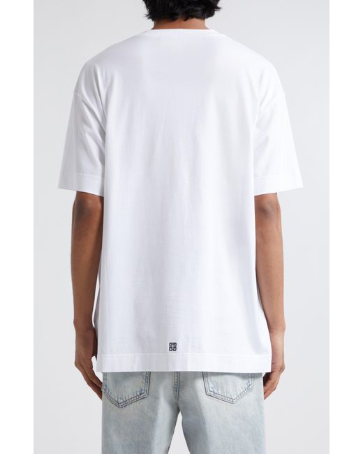 Givenchy White Laurel Crest Logo Oversize Pocket T-shirt for men