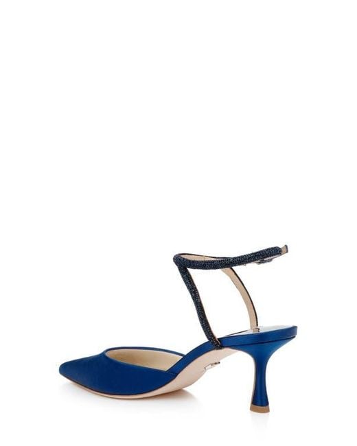 Badgley Mischka Blue Autumn Pointed Toe Ankle Strap Pump