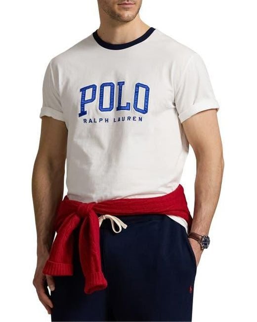 Polo Ralph Lauren White Big & Tall Logo Jersey T-Shirt for men