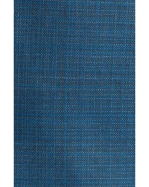 Canali Blue Kei Trim Fit Mélange Shadow Plaid Super 130S Wool Sport Coat for men
