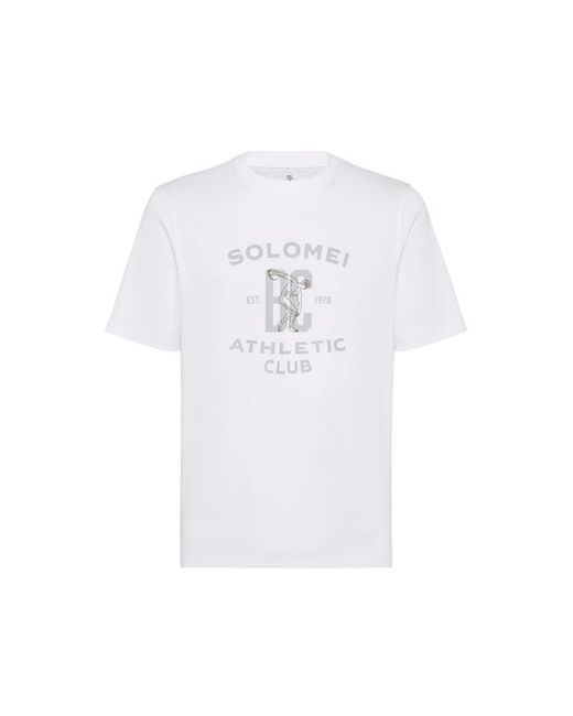 Brunello Cucinelli White Jersey T-Shirt for men