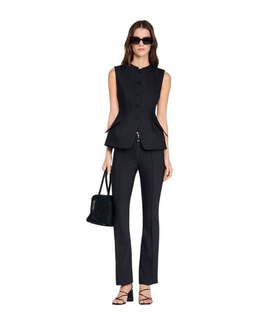Sandro Black Peplum Jacket