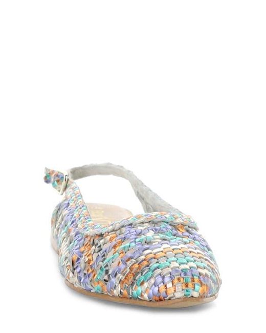 Bos. & Co. Blue Willow Slingback Cap Toe Flat