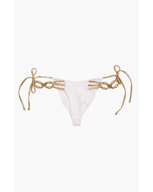 Beach Bunny Swimwear White Madagascar Glam Tie Side Bottom