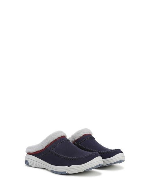 Ryka Blue Arrow Faux Fur Trim Mule