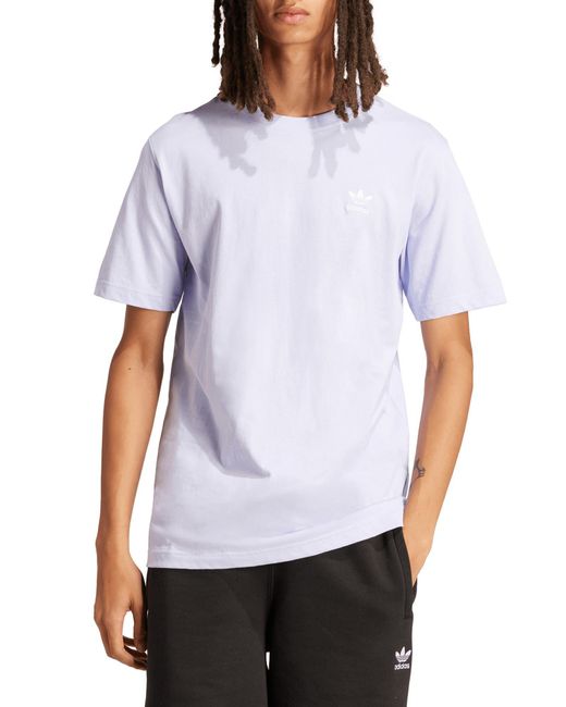 Adidas Originals White Essential Trefoil Logo Graphic T-shirt for men