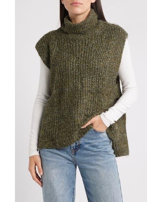 Wit & Wisdom Green Turtleneck High Low Sweater Vest