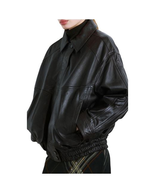 Mango Black London Oversize Leather Jacket