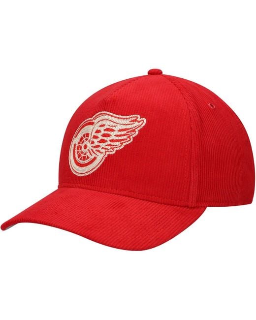 American Needle Red Detroit Wings Corduroy Chain Stitch Adjustable Hat At Nordstrom for men