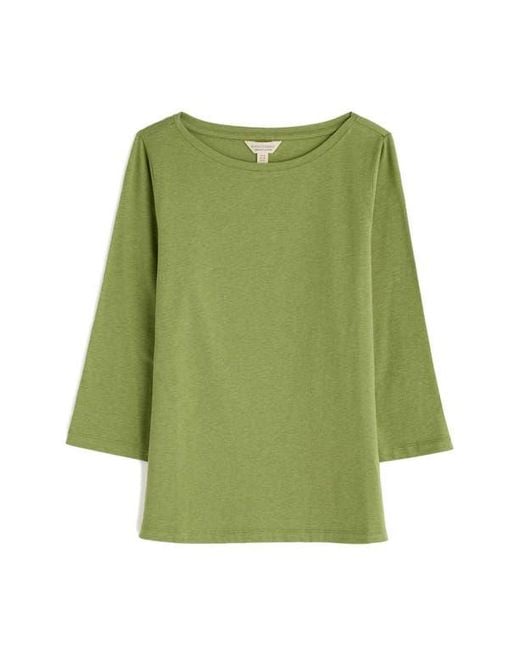 Seasalt Cornwall Green Easel Stretch Organic Cotton Top