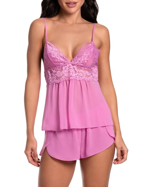 In Bloom Pink Juliet Chiffon & Lace Short Pajamas