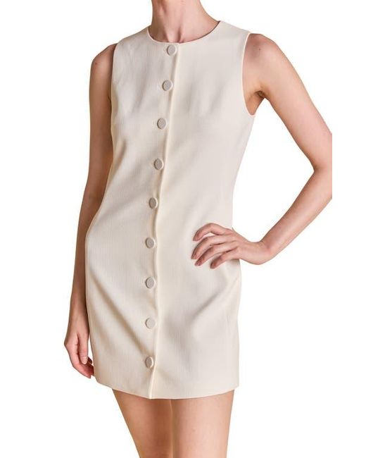 Endless Rose Natural Button Front Minidress