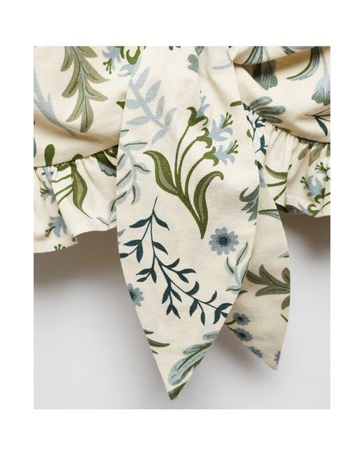 Mango Green Floral Print Crop Top