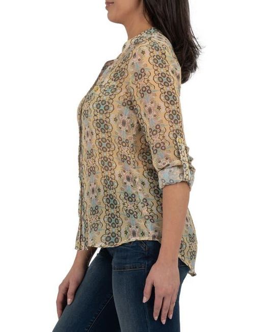 Kut From The Kloth Brown Jasmine Chiffon Button-Up Shirt
