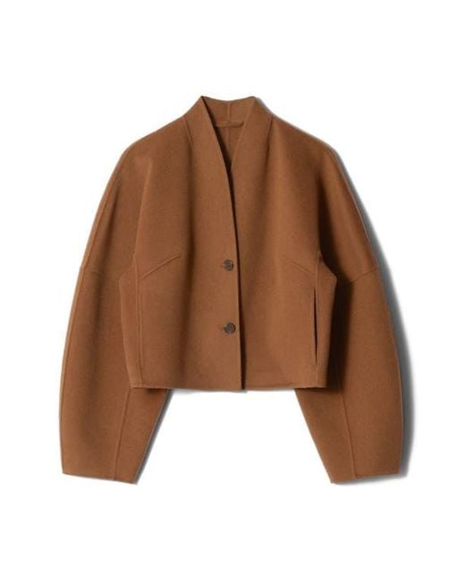 & Other Stories Brown Double Wool Blend Jacket