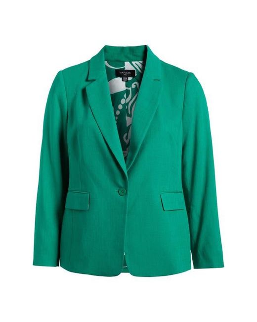 Tahari Green One-Button Blazer