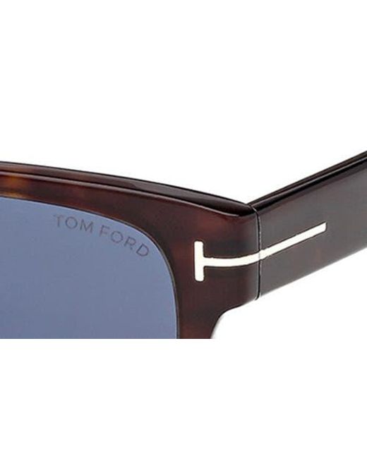 Tom Ford Blue Smith-02 55Mm Rectangular Sunglasses for men