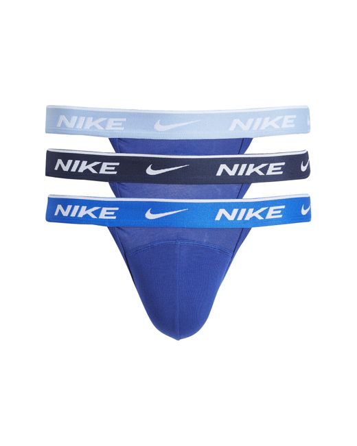 Nike 3-pack Dri-fit Essential Stretch Cotton Jockstraps in Blue for Men ...
