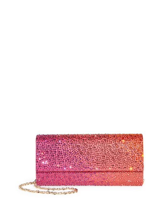 Judith Leiber Red Perry Crystal Embellished Satin Clutch