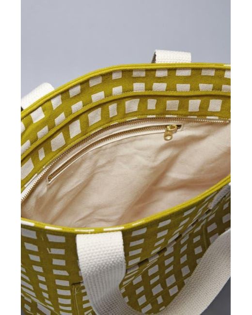 DANCE HAPPY Yellow Grid Carry All Tote Bag