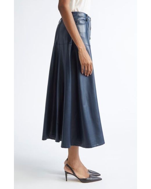 Cinq À Sept Blue Veena Faux Leather Skirt