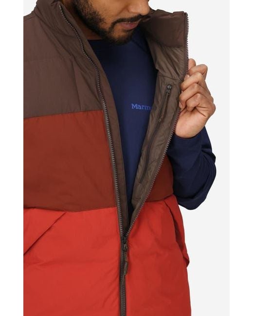 Marmot Red Ares Packable Recycled Nylon 700 Fill Power Down Puffer Vest for men