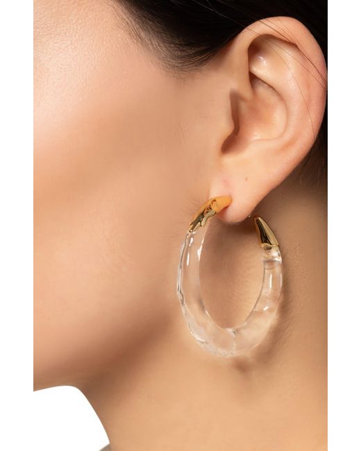 Alexis White Lucite® Molten Hoop Earrings
