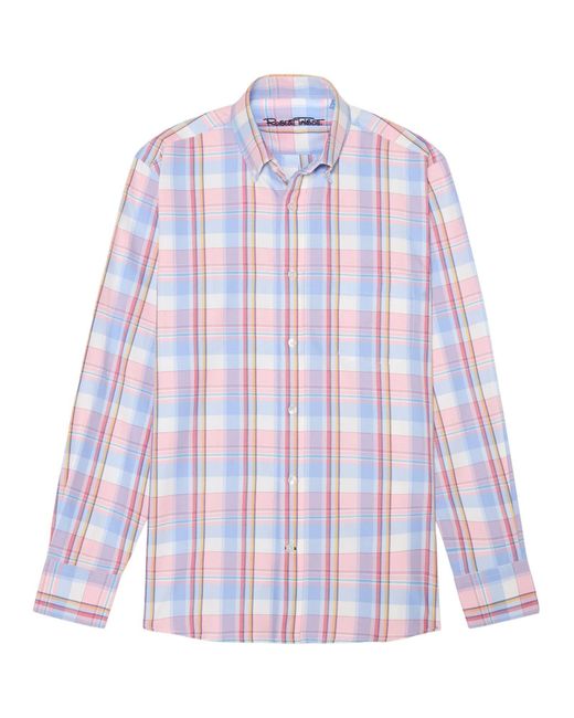 Robert Talbott White Harrison Button Down Plaid Oxford Shirt for men