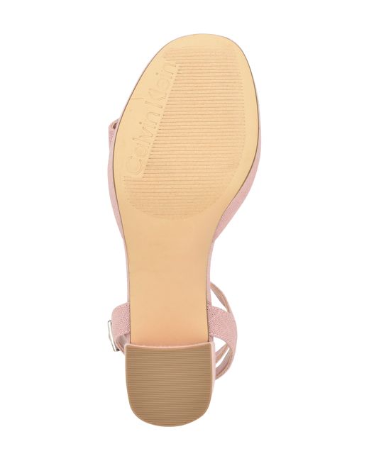 Calvin Klein Pink Lalah Ankle Strap Platform Sandal