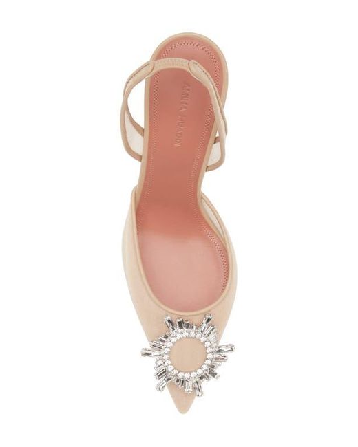 AMINA MUADDI White Begum Mesh Pointed Toe Slingback Pump