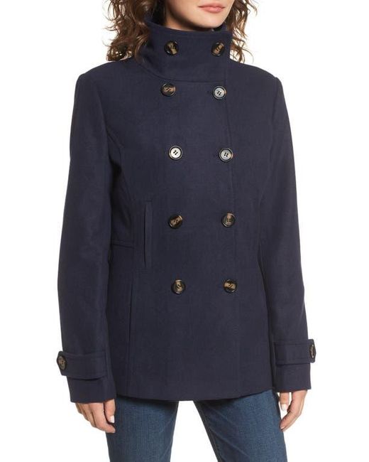 Thread Supply Double Breasted Peacoat in Blue Lyst