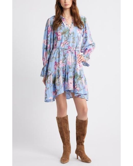 Treasure & Bond Floral Long Sleeve Drop Waist Dress in Blue | Lyst Treasure & Bond Floral Long Sleeve Drop Waist Dress in Blue | Lyst