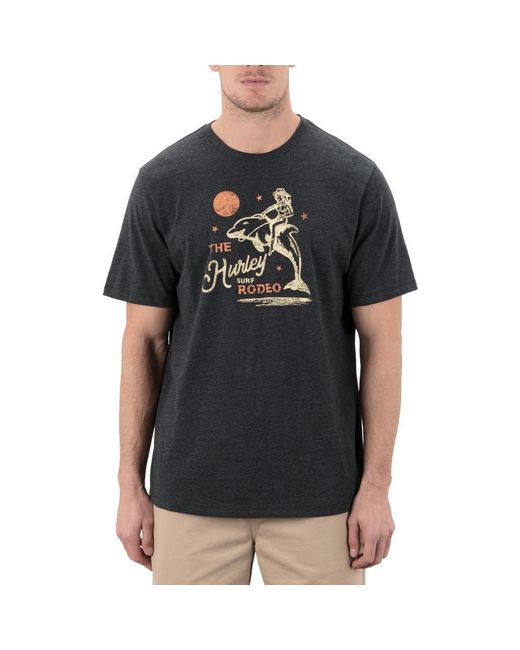 Hurley Black Ocean Rodeo Graphic T-Shirt for men