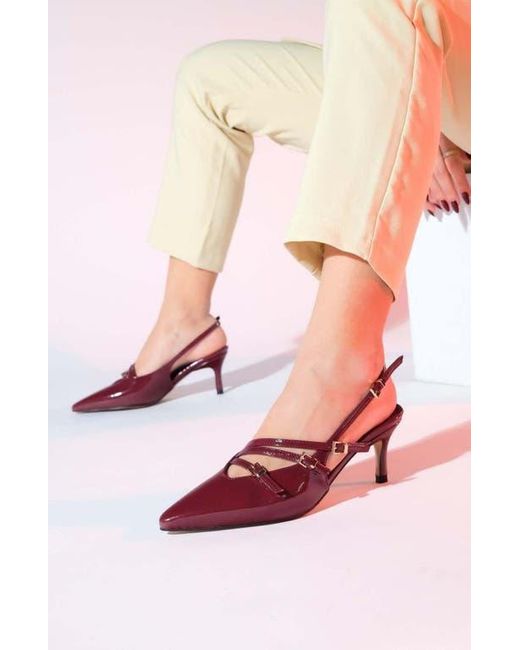 Prologue Shoes Pink Magra Pointed-Toe Slingback Stiletto