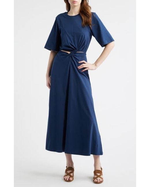 farm rio cotton cut out midi dress FARM RIO Cutout floral-print cotton-sateen midi dress