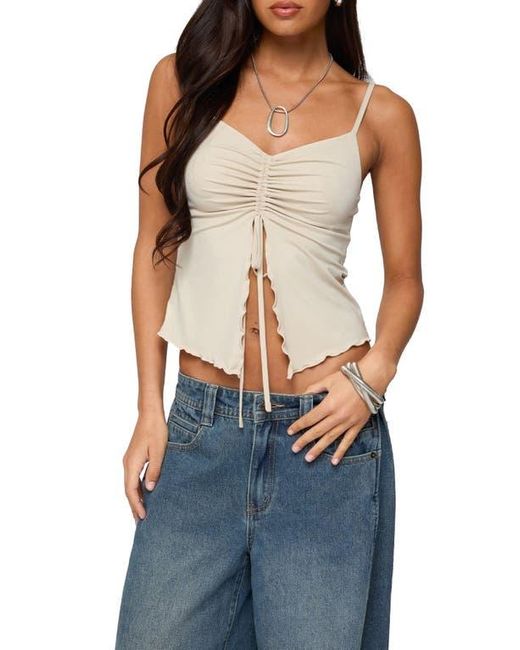 Edikted Blue Landon Drawstring Split Front Camisole