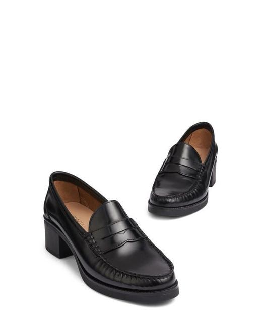 L.K.Bennett Black Manon Block Heel Penny Loafer