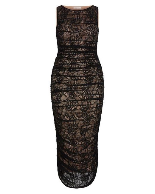City Chic Ruched Lace Sheath Dress in Black | Lyst City Chic Ruched Lace Sheath Dress in Black | Lyst