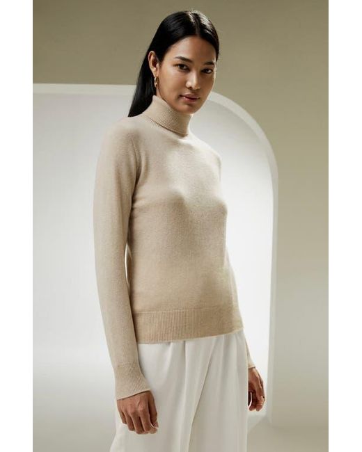 LILYSILK Natural Pure Cashmere Turtleneck Sweater