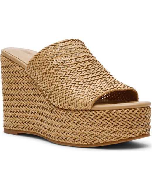 Steve Madden Natural Cassi Platform Wedge Slide Sandal