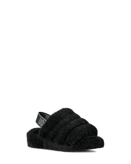 Ugg Black Kids' Fluff Yeah Slingback Sandal
