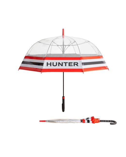 Hunter Red Classic Stripe Bubble Umbrella