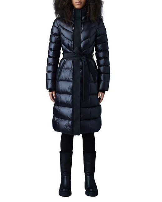 Mackage Blue Coralia Water Resistant Hooded 800 Fill Power Down Coat