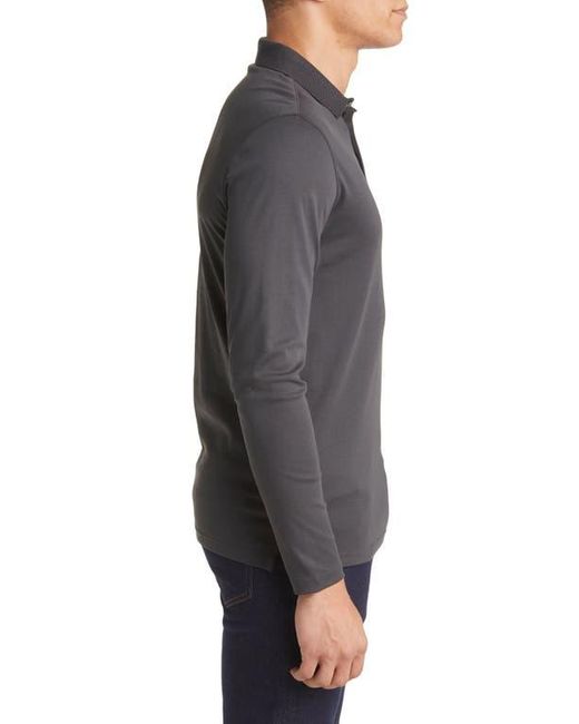Robert Barakett Gray Georgia Long Sleeve Polo for men