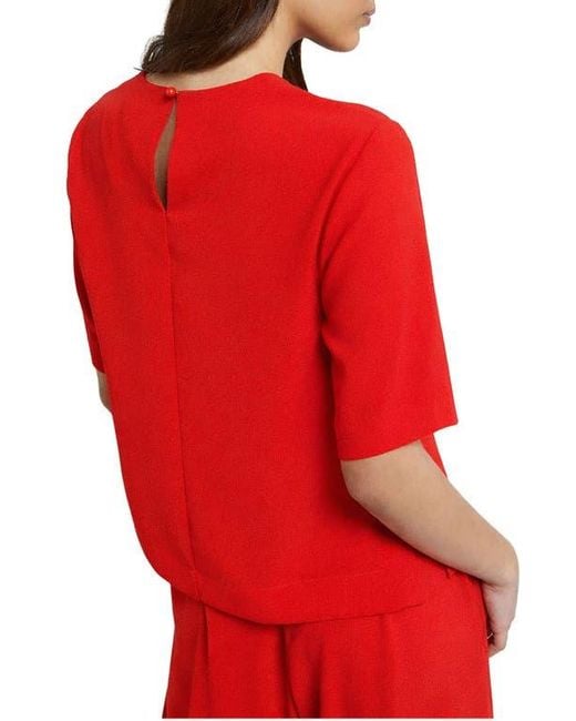 Ottod'Ame Red Solid Blouse