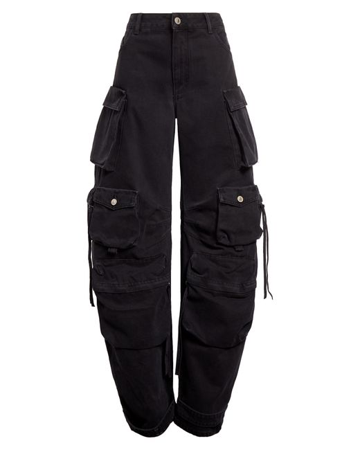 The Attico Fern Denim High Waist Denim Cargo Pants in Blue Lyst