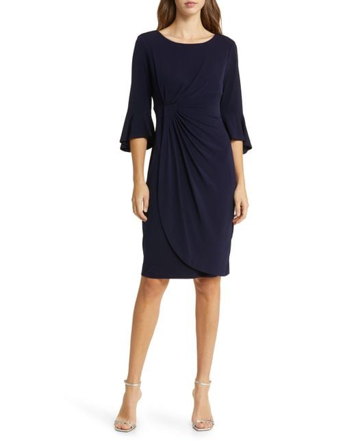 Connected apparel top navy blue dress